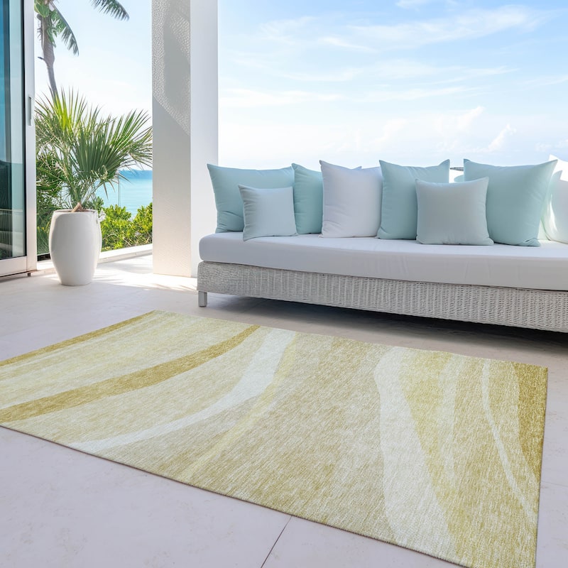 Machine Washable Indoor/ Outdoor Contemporary Deco Chantille Rug