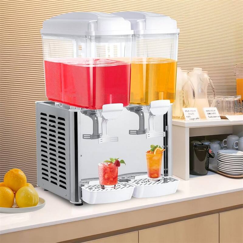 9.6 Gallon 110V 250W 2 Tanks Stainless Steel Beverage Dispenser With Thermostat Controller