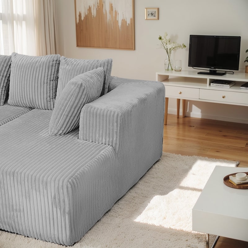 Modular U-Shaped Sectional Sofa 4-Seater Chaise Lounge with Reversible Design for Living Room Bedroom