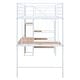 preview thumbnail 11 of 38, Artsy Twin Size Metal Loft Bed with Desk and Metal Grid, Stylish Metal Frame Bed with Lateral Storage Ladder and Wardrobe, White