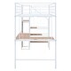 preview thumbnail 33 of 49, Metal Loft Bed with Desk & Metal Grid, Stylish Metal Frame Bed with Lateral Storage Ladder and Wardrobe