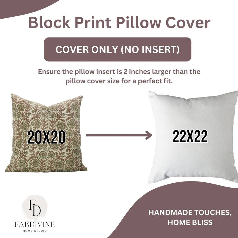 Fabdivine Floral Throw Fall Summer Décor Pink Pillow Cover Handmade Linen, for Farmhouse Guest Room or Couch, Custard Apple