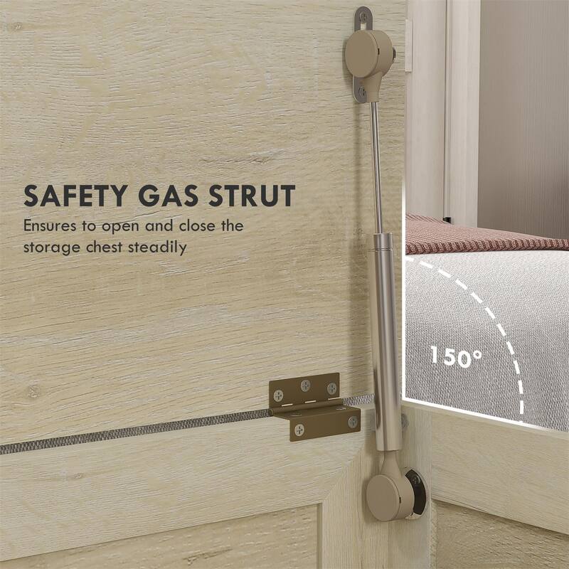 30" Farmhouse Storage Chest, Lift Top Box Organizer with Safety Hinge