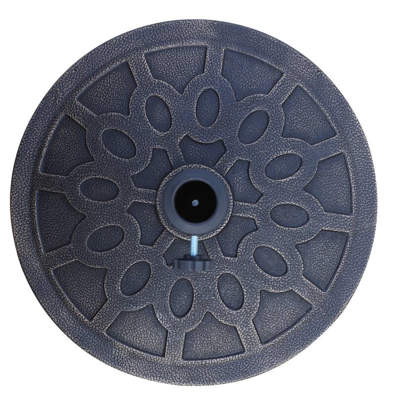 Outsunny Round Bronzed Cast Stone Umbrella Base Holder - N/A