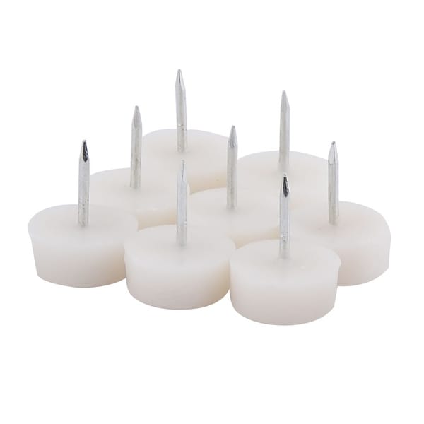 Office Plastic Furniture Feet Protector Tack Glides Nails White Office Plastic Furniture Feet Protector Tack Glides Nails White 21mm Dia 10 Pcs