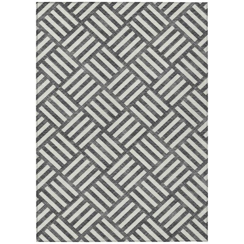 HomeRoots Geometric Transitional Rectangle Outdoor Rug