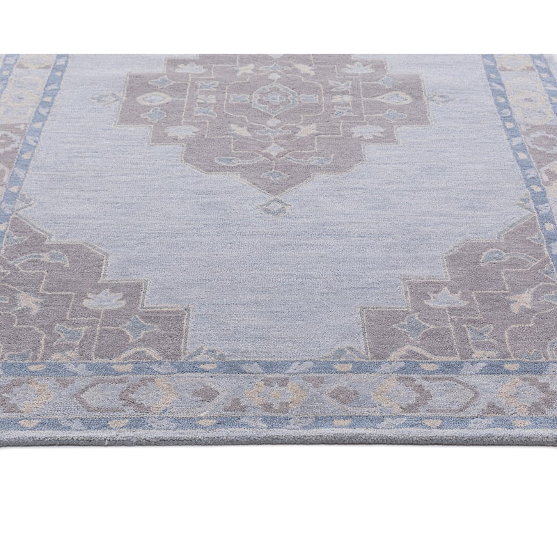 Terra by Obeetee Noble Medallina Blue Rug