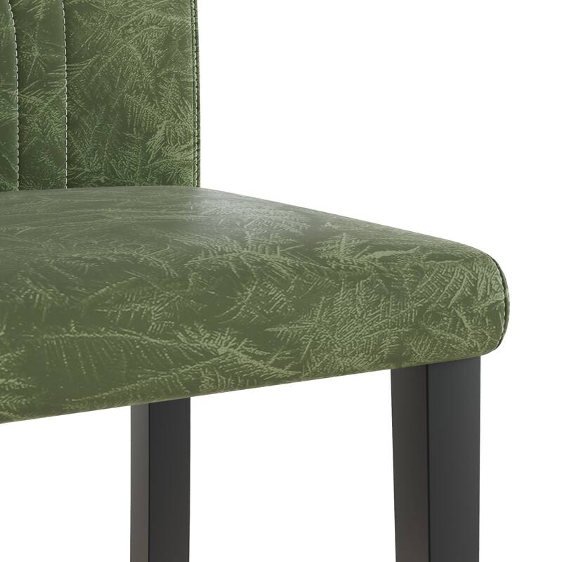 Javlergo Set of 2 High Back Dining Chairs PU Leather or Linen Upholstery Density Foam for Dining Room Kitchen Living Room