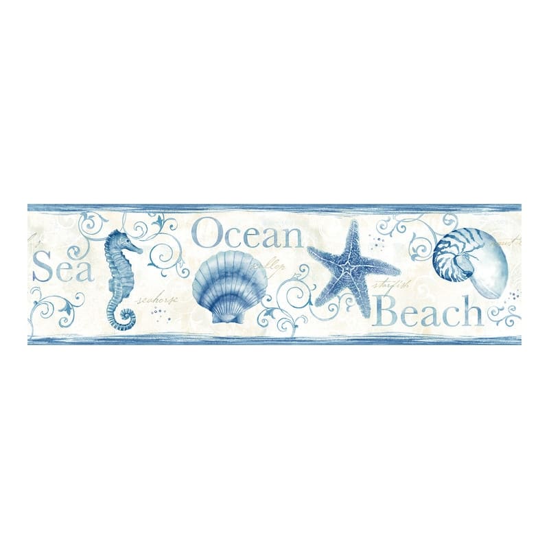 Chesapeake Island Bay Blue Starfish Border - 6 x 180 x 0.025