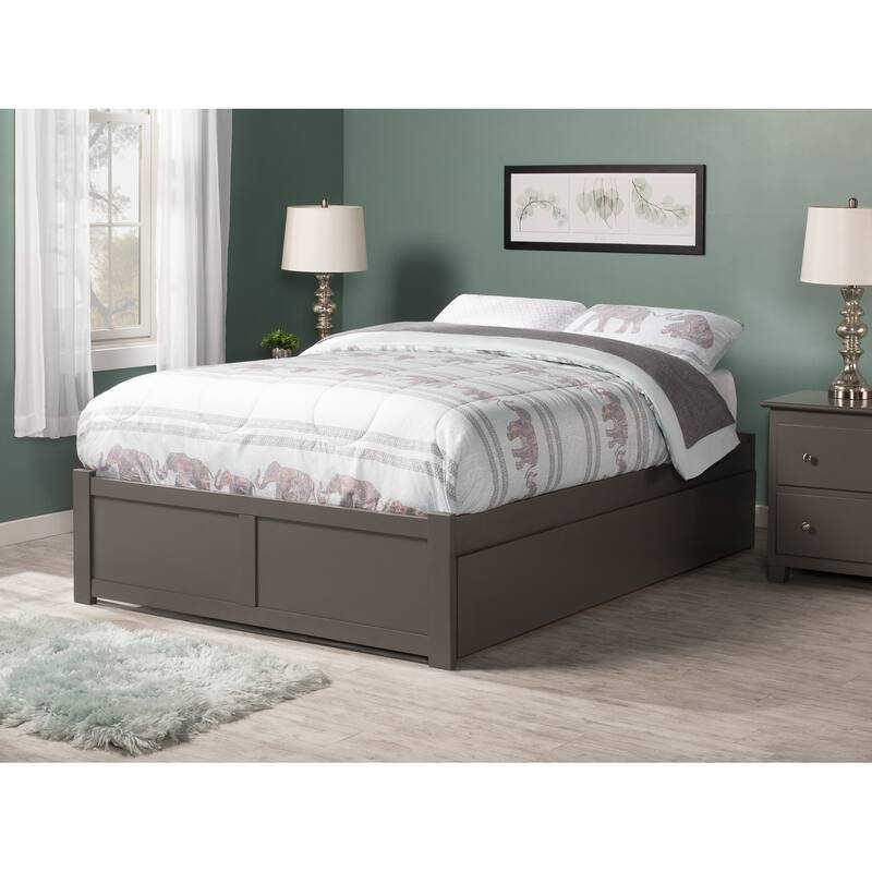 AFI Concord Full Platform Bed with Footboard & Full Trundle