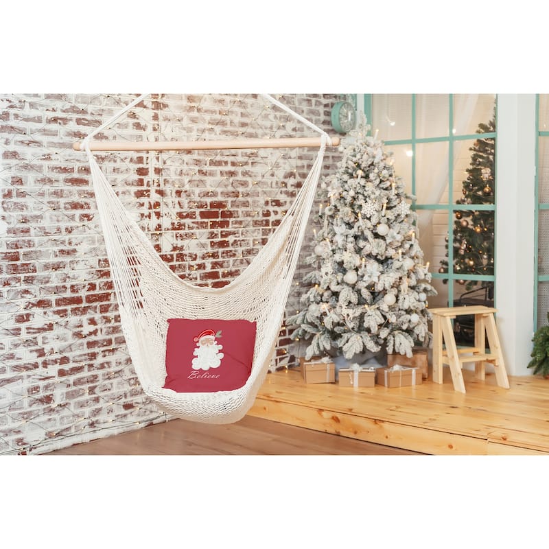 Believe in Santa Christmas Indoor/Outdoor Throw Pillow