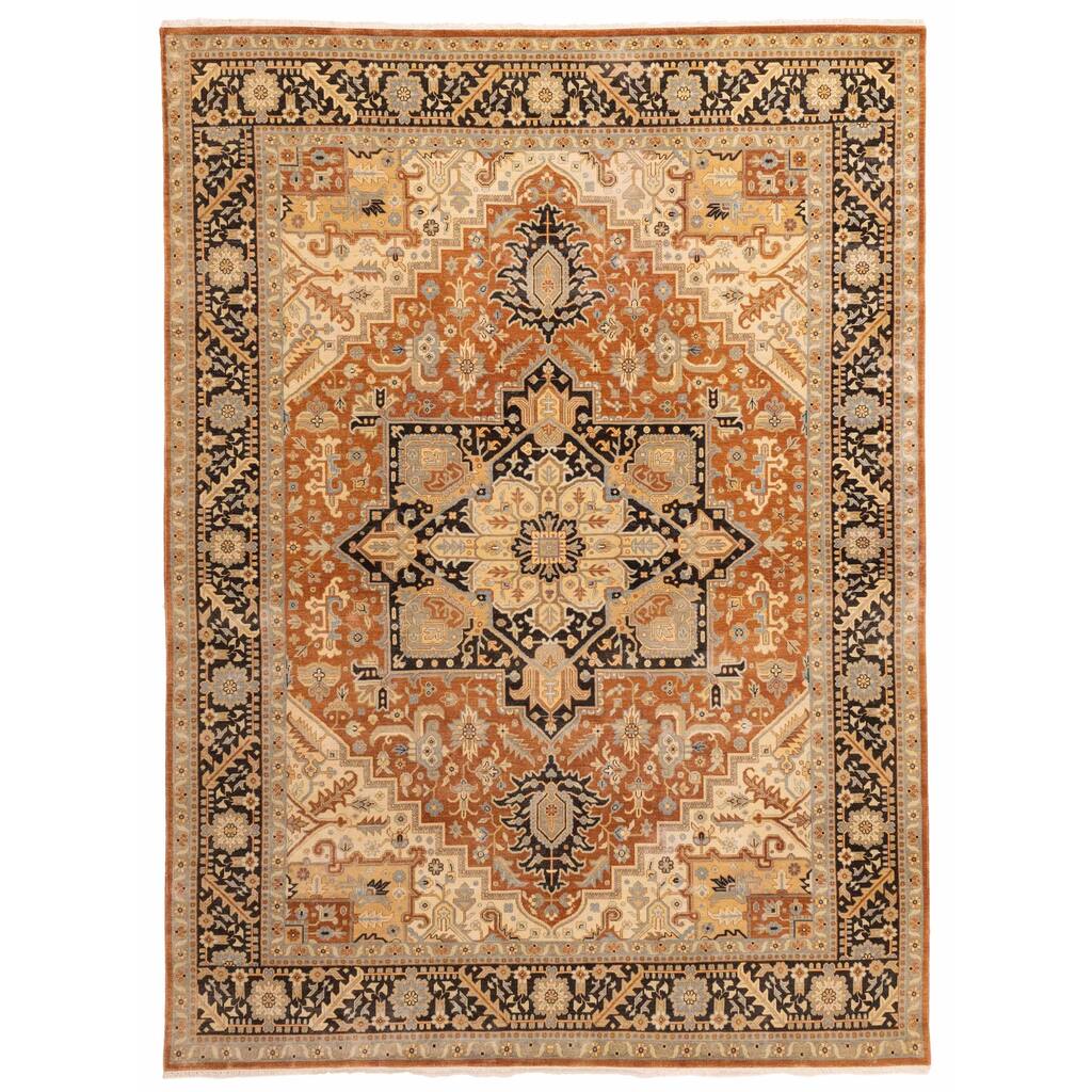 ECARPETGALLERY Hand-knotted Jamshidpour Copper Wool Rug - 8'11 x 12'3