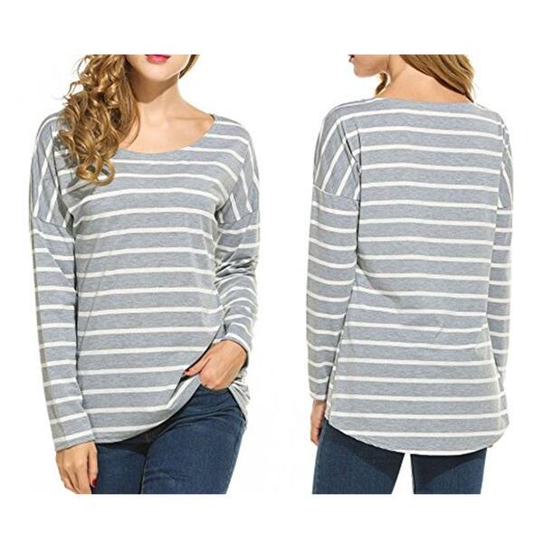 Shop Women S Black And White Stripes Long Sleeve T Shirt Tops