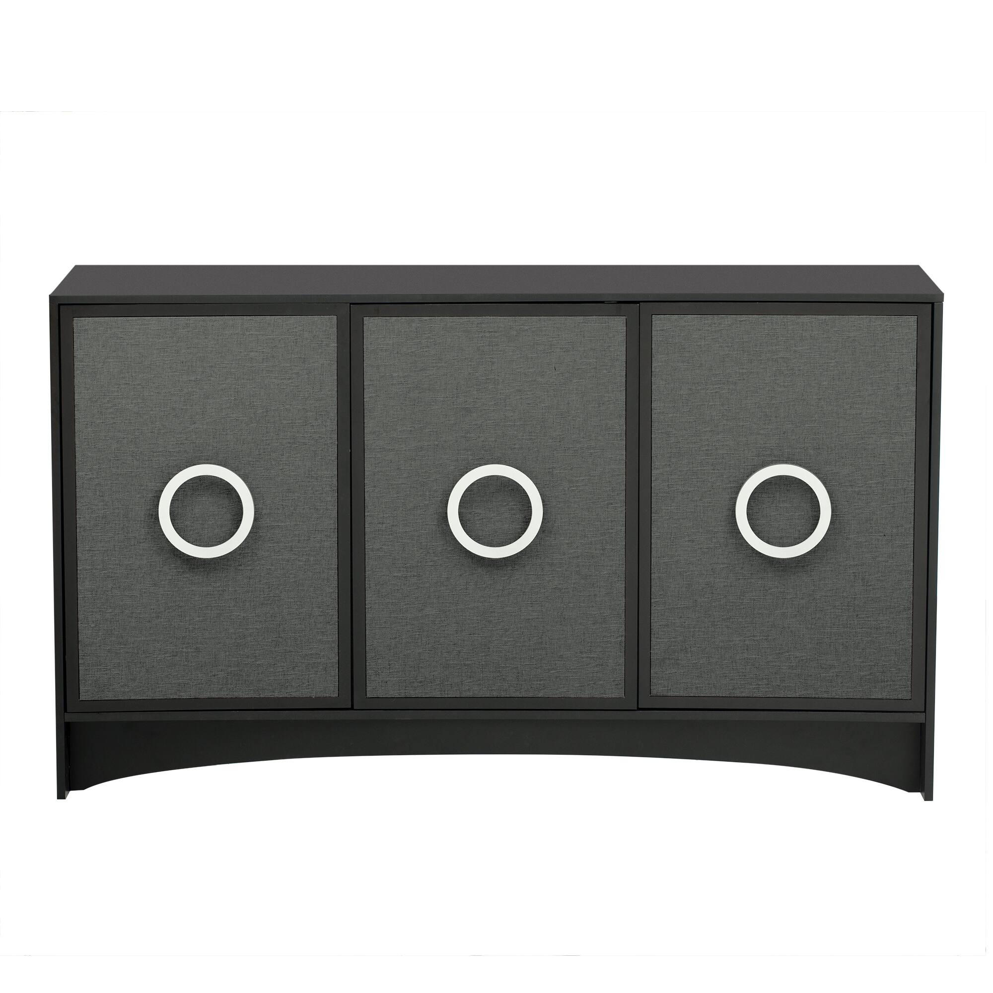 Curved Design Storage with Three Doors and Adjustable shelves