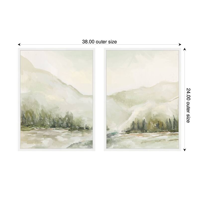 Kate and Laurel AQ Winter Landscape No. 6 2 Piece Framed Canvas Wall Art Set by Annie Quigley