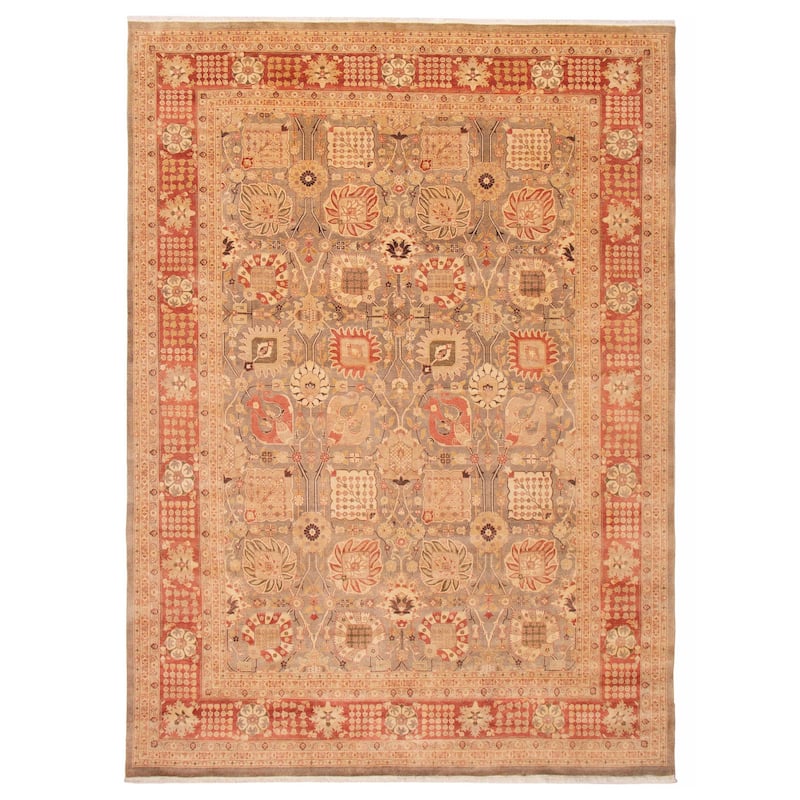 ECARPETGALLERY Hand-knotted Pako Persian 18 Of 20 Taupe Wool Rug - 10'0 x 13'3 - Taupe - 10'0 x 13'3
