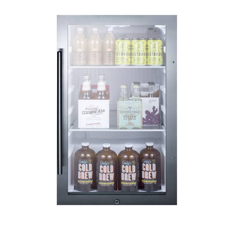 Summit 19 Inch Wide 3.13 Cu. Ft. Beverage Cooler with Adjustable