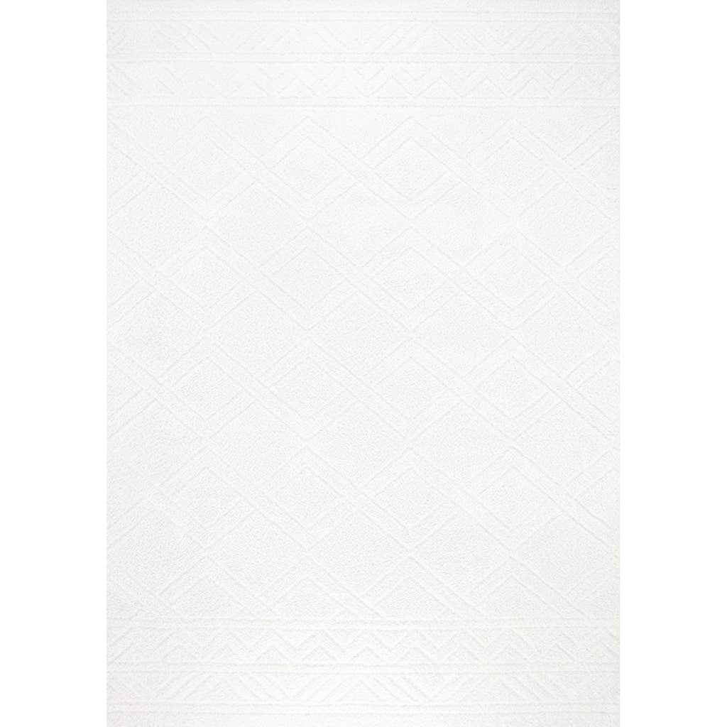 Pasargad Home Turkish Shag Collection Ivory Area Rug Plush 1 Inch Pile