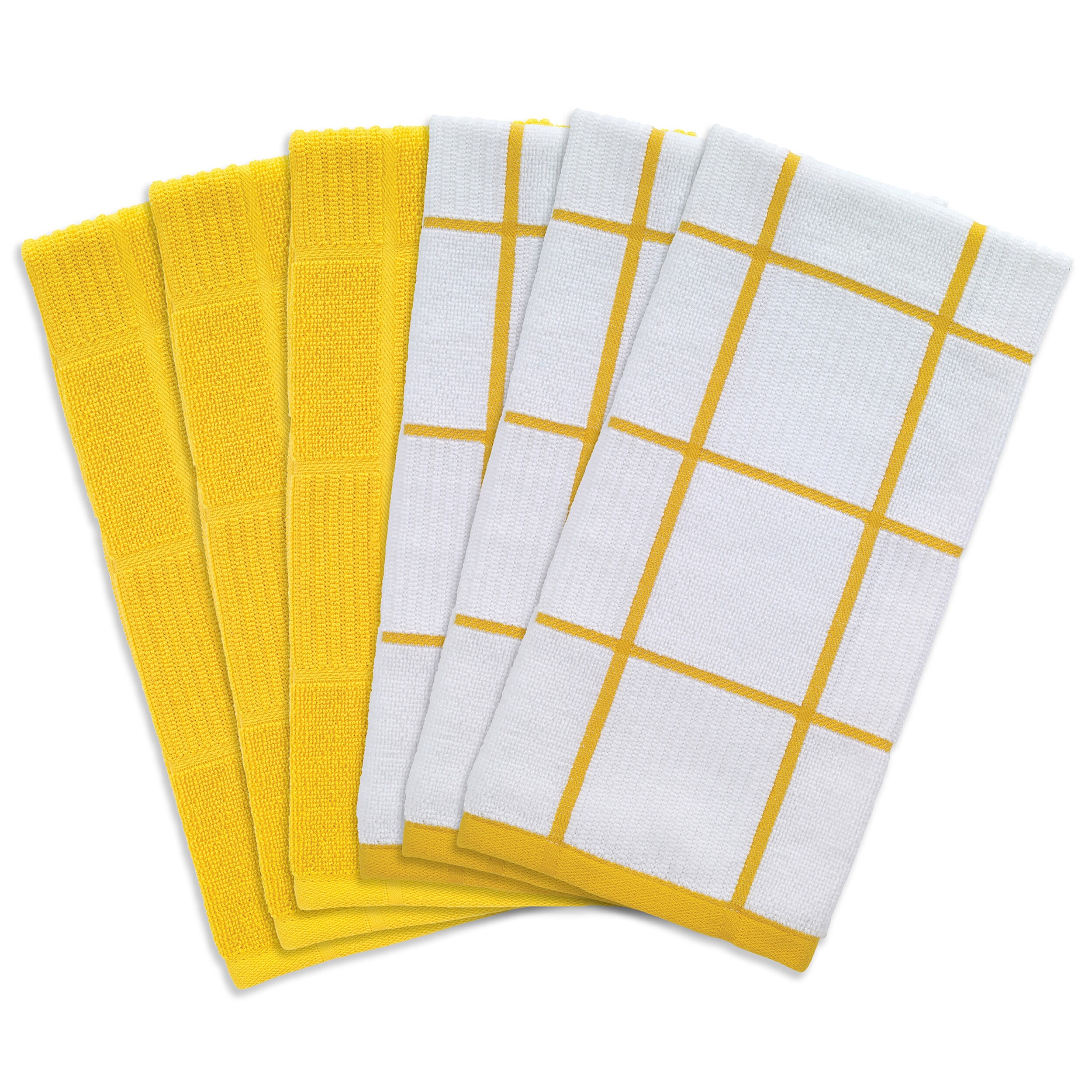 T-Fal Textiles 6-piece Solid and Check Parquet Cotton/Terry ...