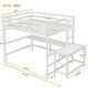 preview thumbnail 9 of 12, Full Size Loft Bed with Built-in Desk, Ladder Platform, Ladders, Guardrails