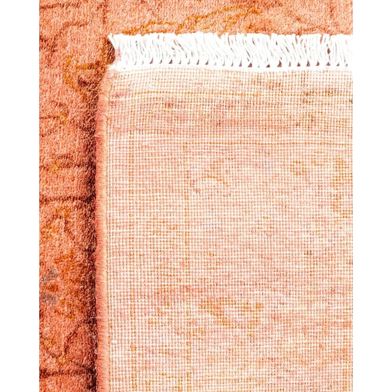 Overton Hand Knotted Wool Vintage Inspired Modern Contemporary Overdyed Pink Area Rug - 3' 2" x 5' 4"