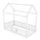 preview thumbnail 8 of 7, Twin Size Wood House Bed with Fence and Door, Distressed Design, Fun Play Space for Kids, Solid Pine Construction