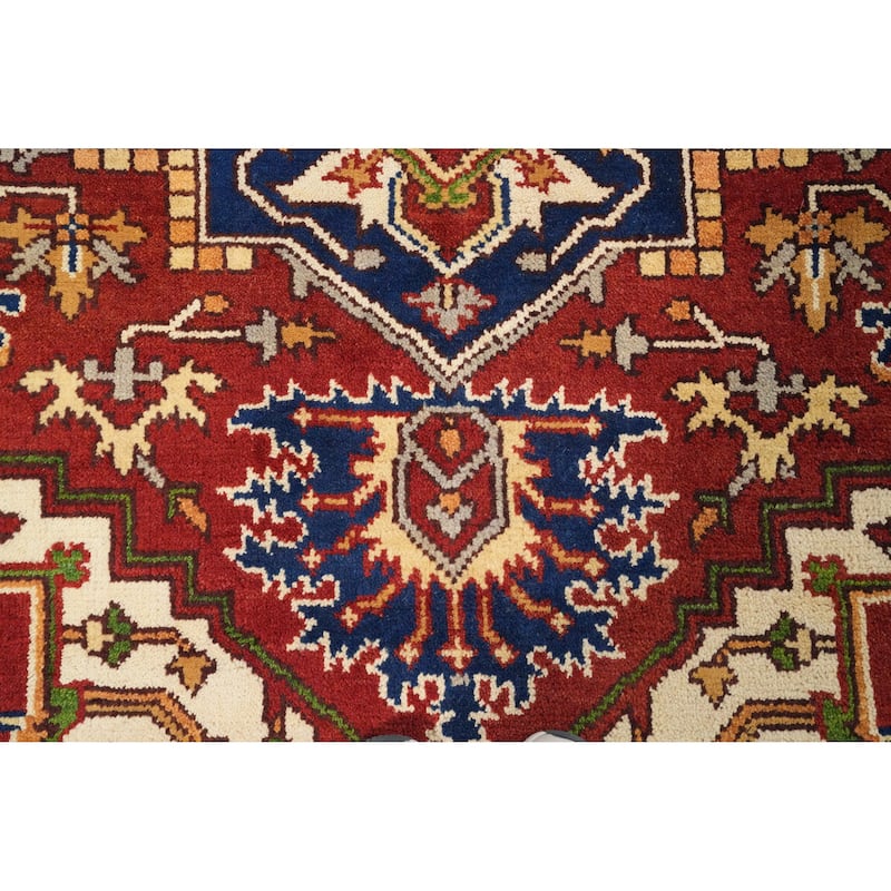 Hand Knotted Oriental 100% Wool Carpet Traditional Medallion Oranges & Rust Heriz (serapi) Area Rug - 10' 1'' X 8' 0''