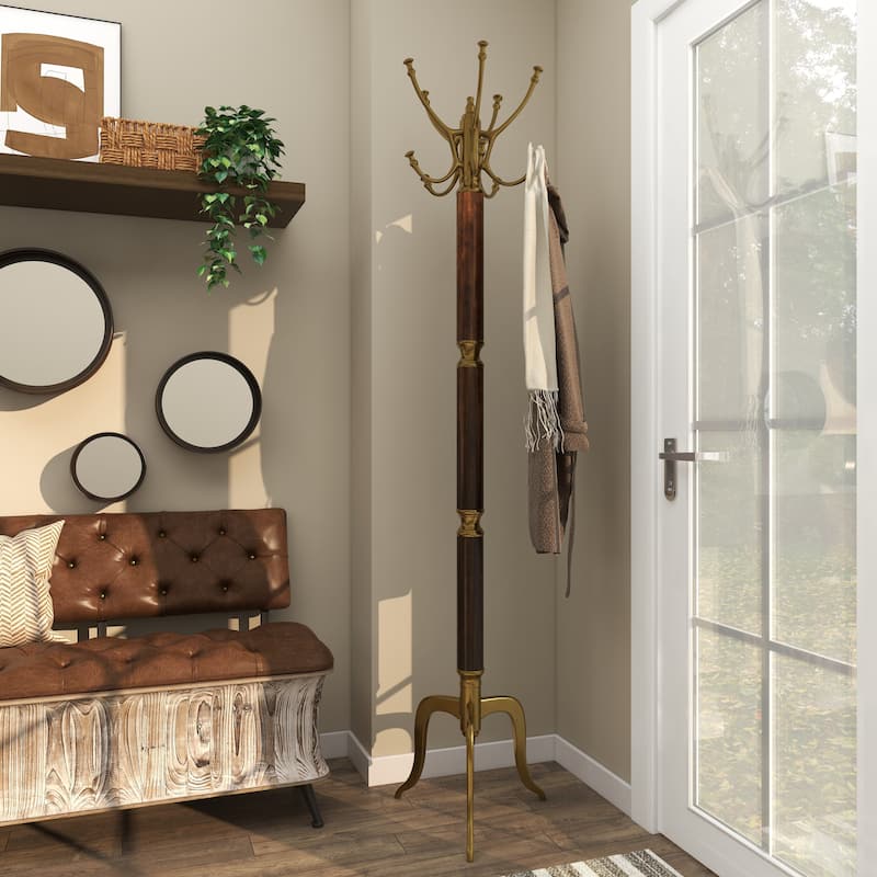 Silver or Gold Aluminum Traditional Coat Rack