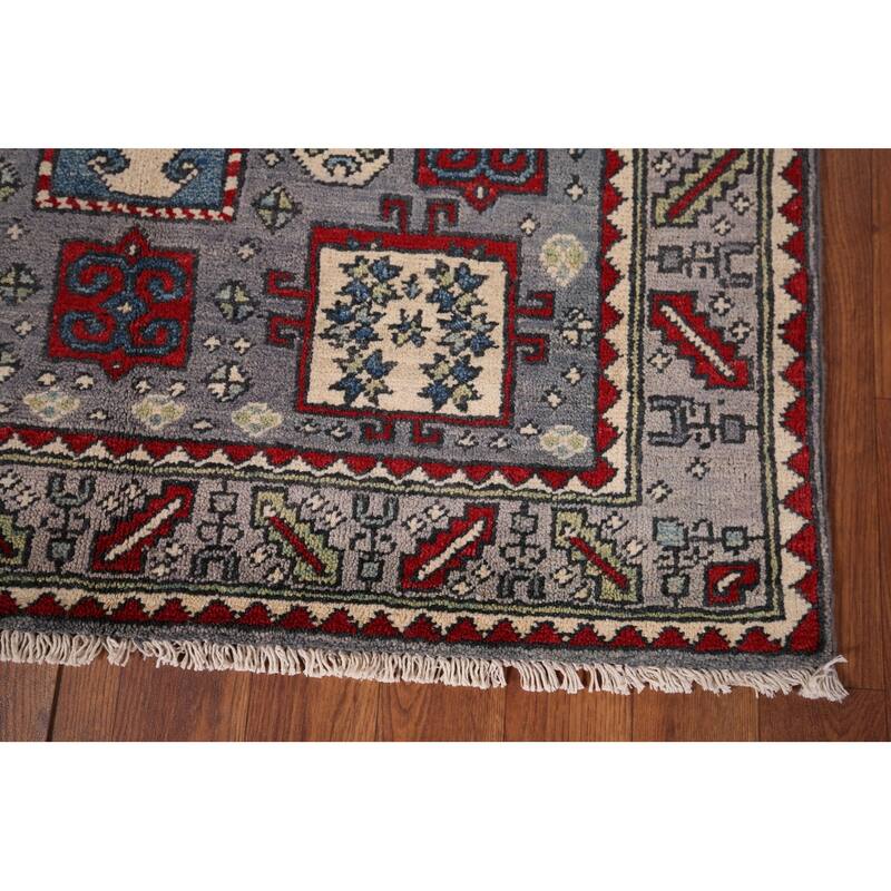 Traditional Kazak Accent Rug Hand-Knotted Wool Carpet - 3'3" x 4'11"