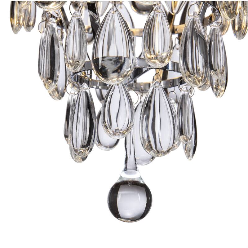 3 Light Glam Crystal Tier Pendant Chandelier