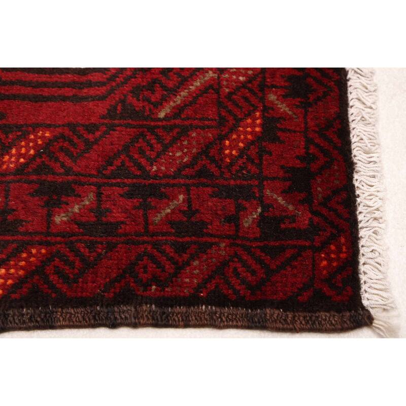 ECARPETGALLERY Hand-knotted Baluch Red Wool Rug - 3'2 x 6'1