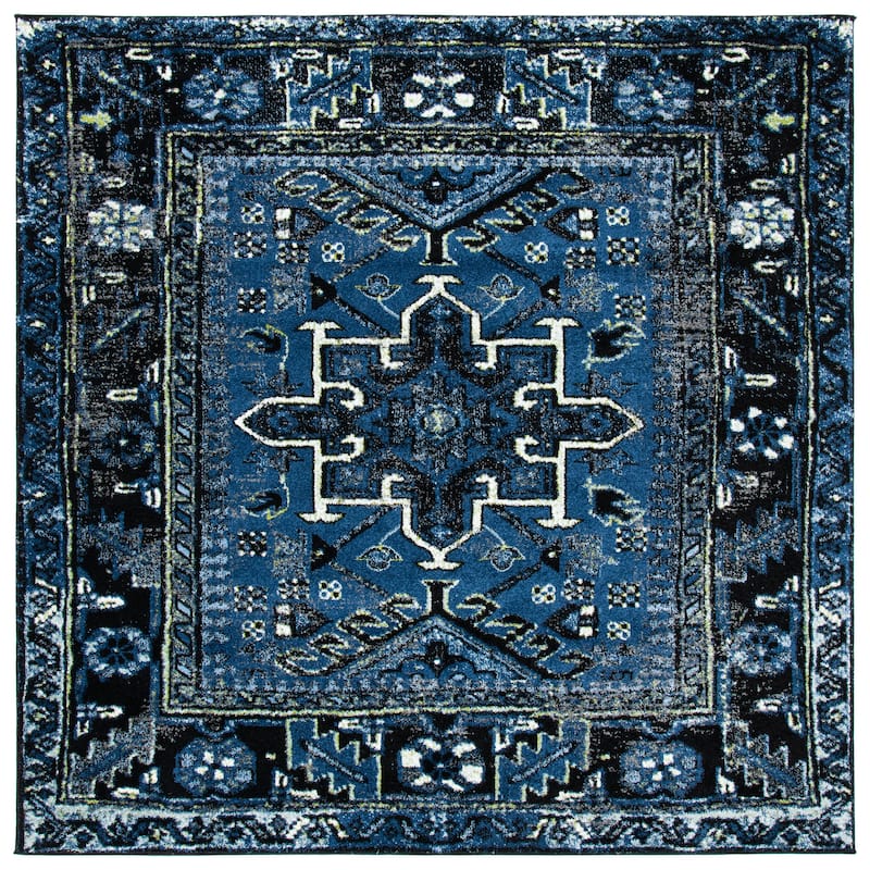 SAFAVIEH Vintage Hamadan Vina Oriental Rug - 5'3" Square - Blue/Grey