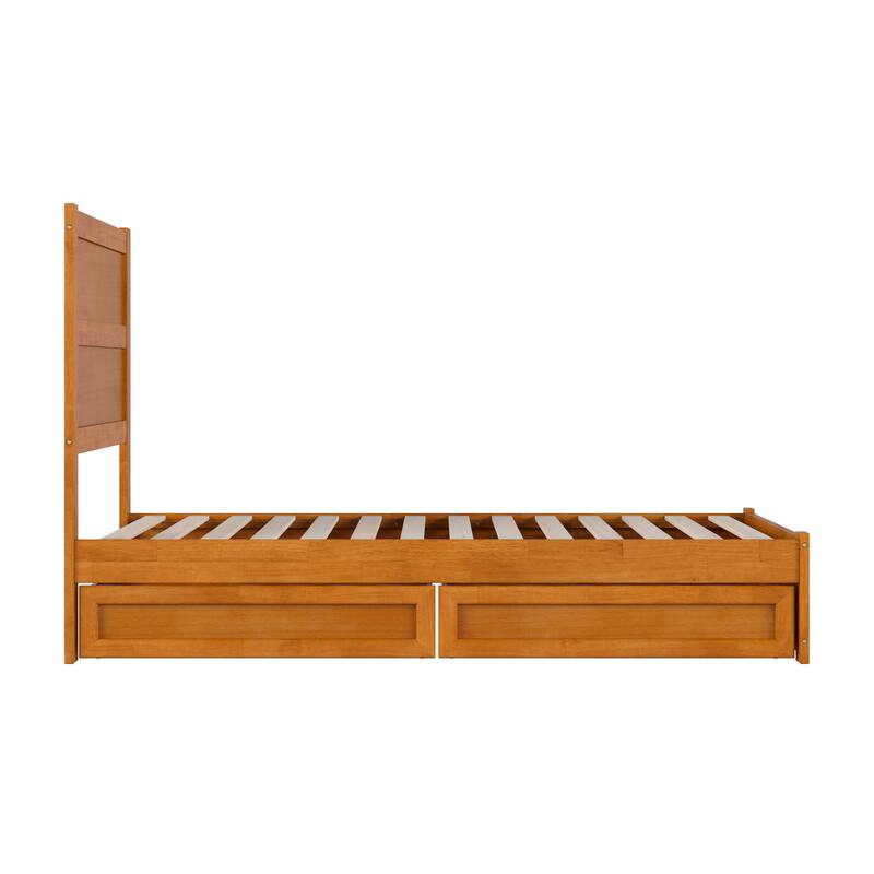 Aveline Wood Platform Bed with Matching Footboard & Storage Drawers