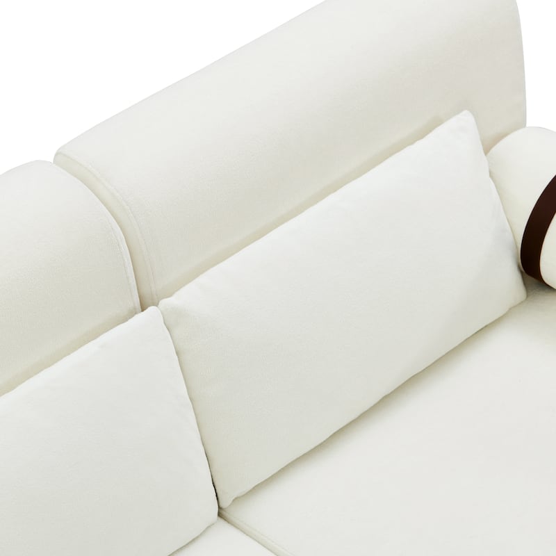 Modern Loveseat Sofa 59" Sofa Couch 2-Seater Sofa With Flexible Usb Ports , Unique Cylindrical Armrests
