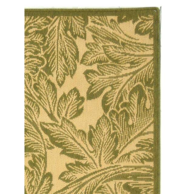 SAFAVIEH Courtyard Bettyjane Tropical Leaves Indoor/ Outdoor Area Rug