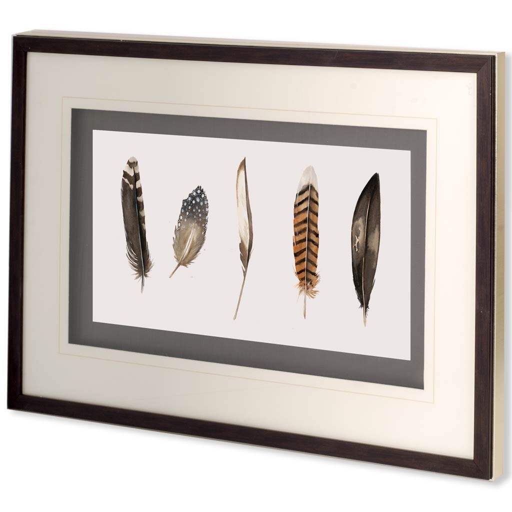 Mercana Red Rock Feathers II by Grace Popp a Hand Embellished Textured Framed Art Print Matted under Glass