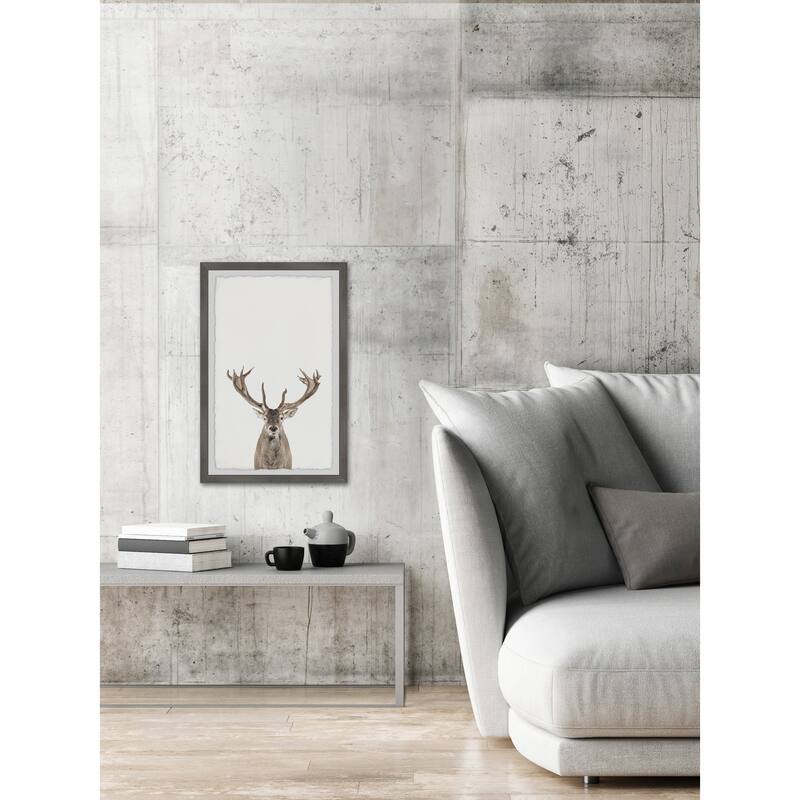 Reindeer Close-up Framed Wall Art, Elegant Home Touch - Sophisticated Artwork for Refined Décor