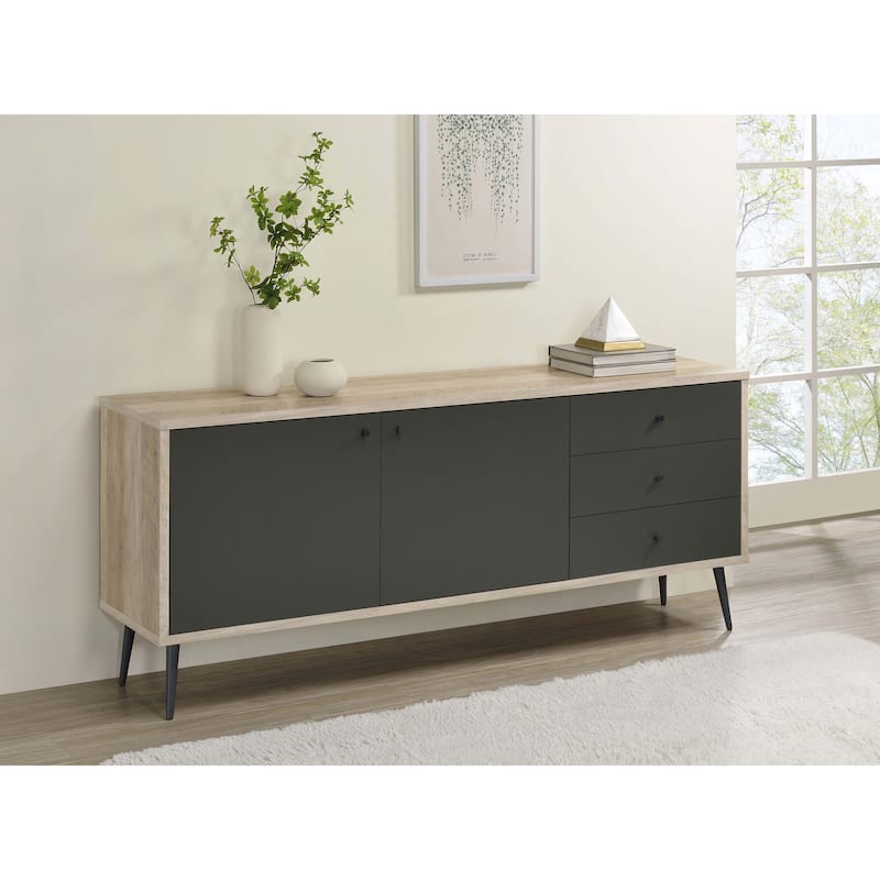 Maeve 2-door Engineered Wood Cabinet Antique Pine and Grey