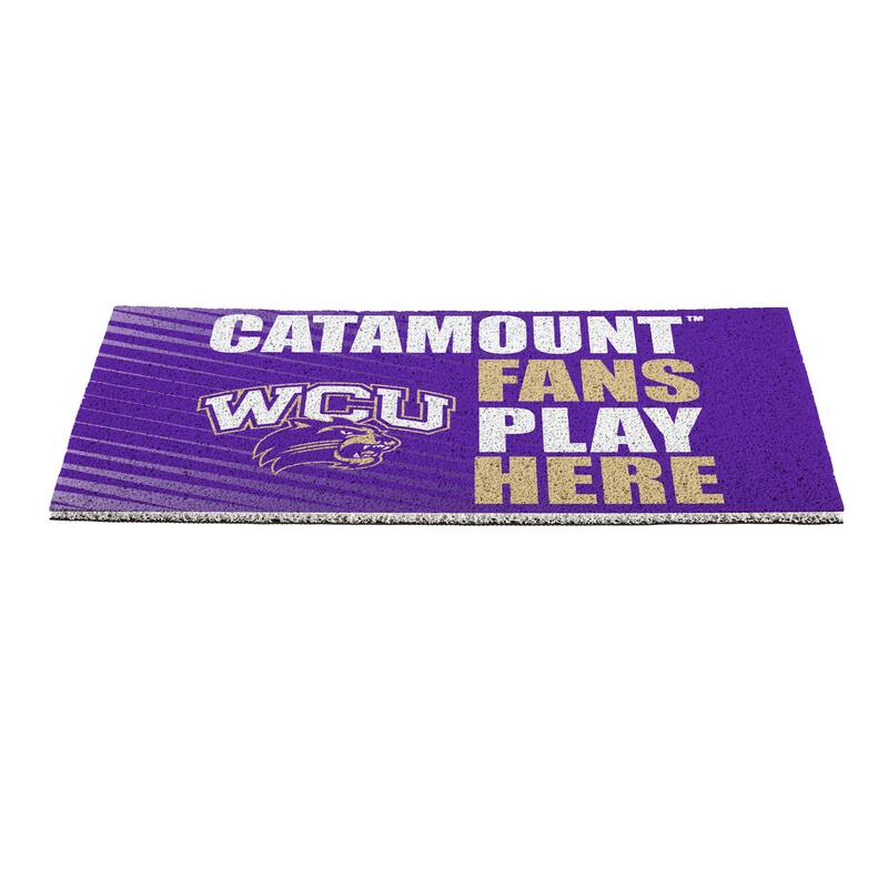 28 in. x 16 in. Western Carolina University "Fans Play Here" PVC Door Mat