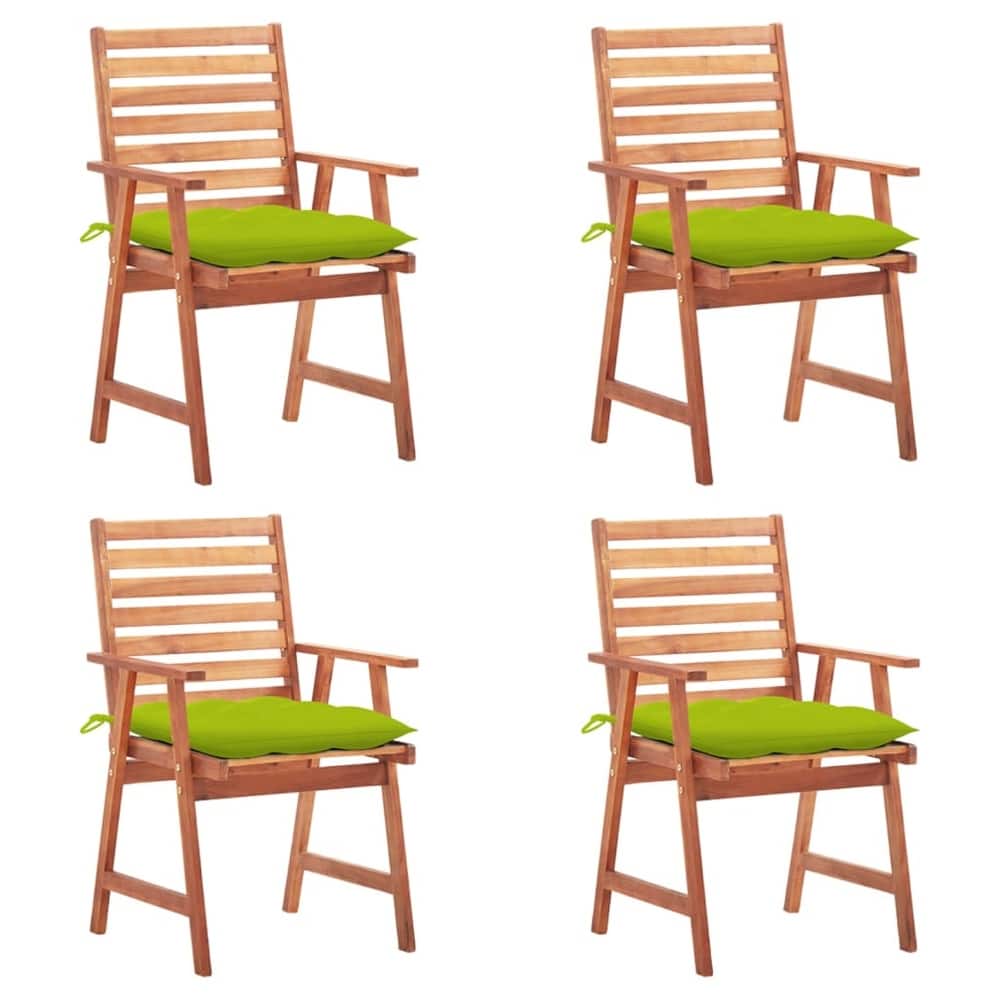 vidaXL Patio Dining Chairs Outdoor Patio Chair with Cushions Solid Wood Acacia - 22" x 24.4" x 36.2"