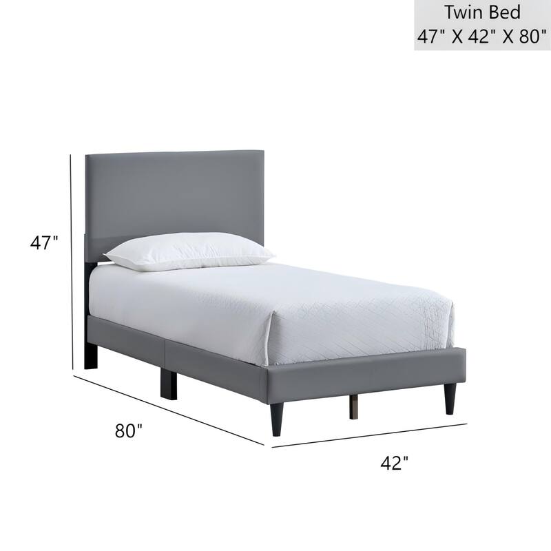 GDF Studio - Emily Modern Upholstered Bed with Adjustable Headboard (Mattress Not Included)