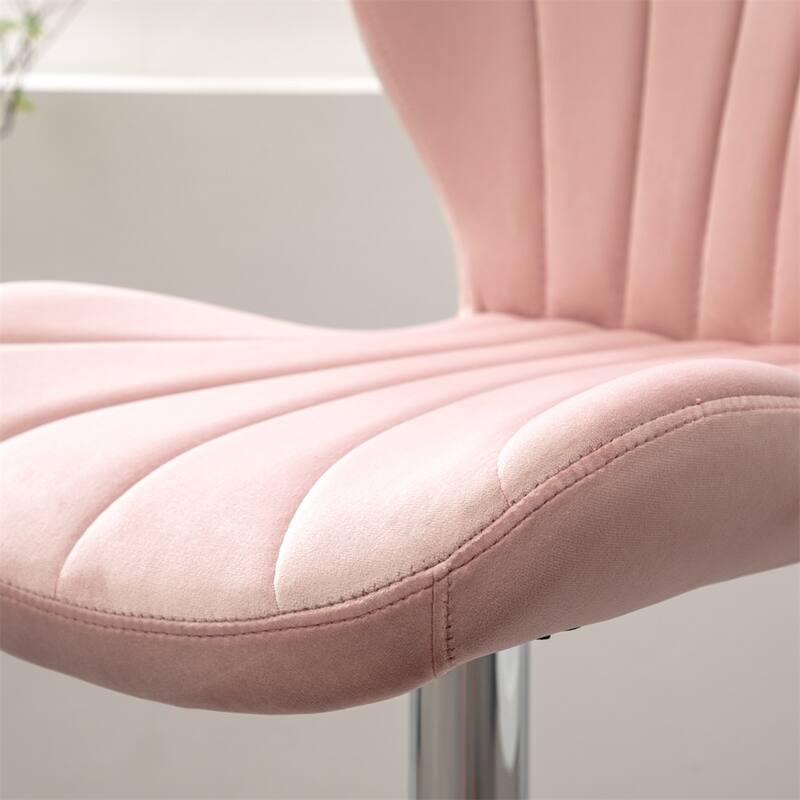 Upholstered Adjustable Swivel Barstools (Set of 2)