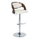 Option White Faux Leather/Mahogany Wood/Chrome Metal