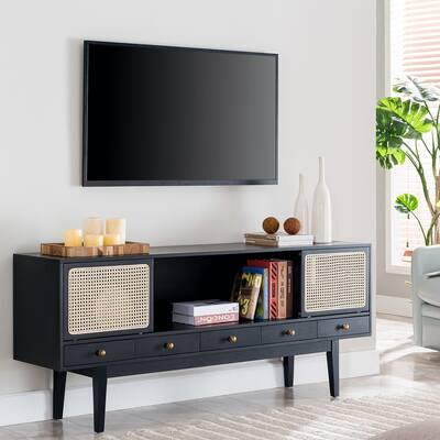 SEI Furniture Simms Mid-century Modern Media TV Stand