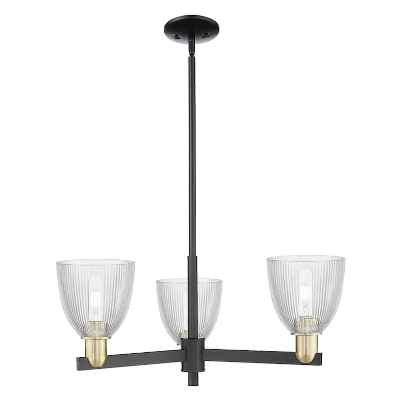Innovations Lighting Endless Possibilities Arcadia - Castile - 3 Light 28" Stem Hung Chandelier - Clear/Black Antique Brass