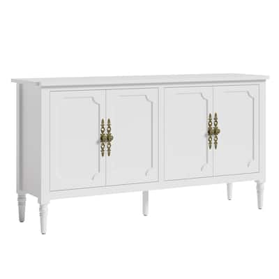 58" W Sideboard Cabinet with Adjustable Shelves and 4 Doors