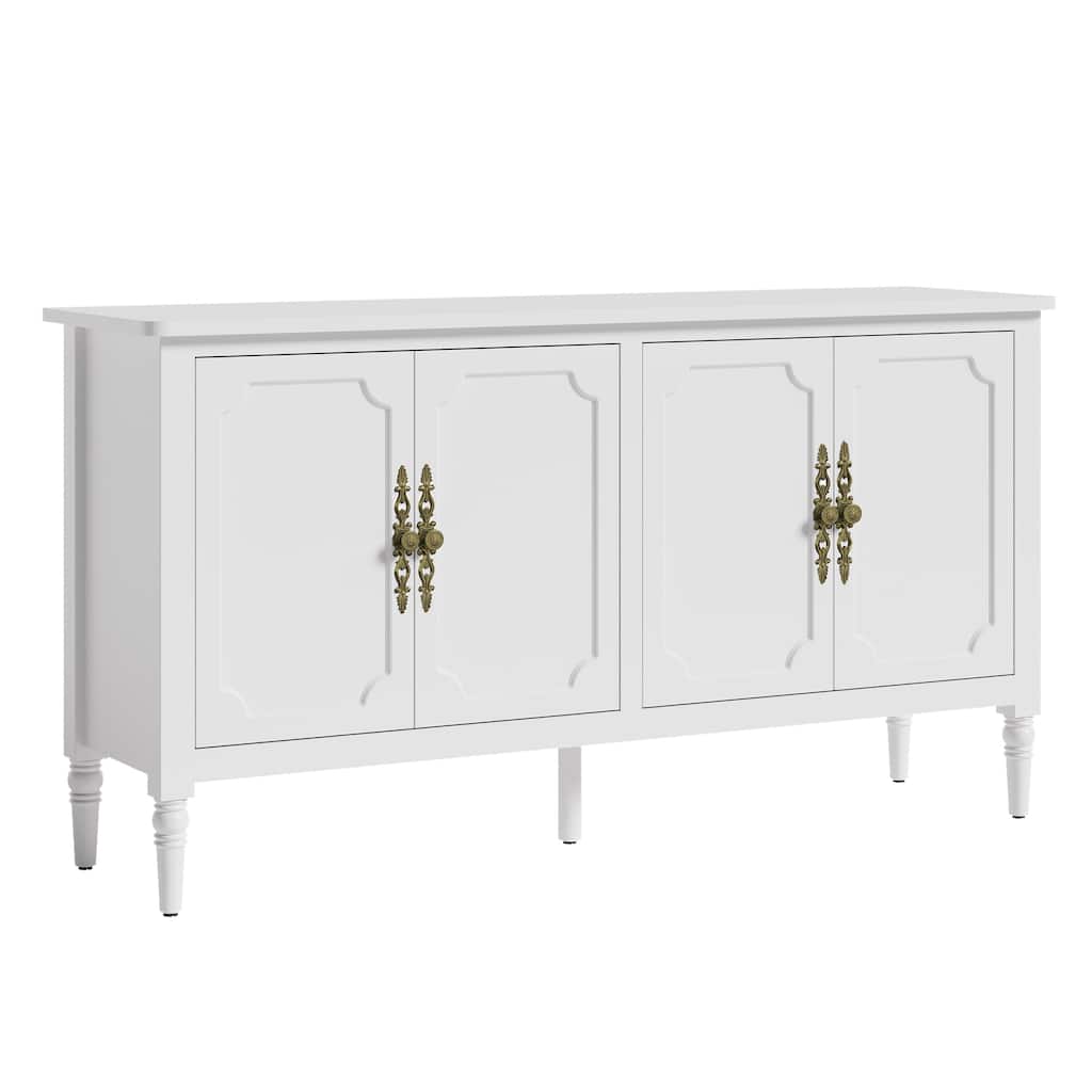 58" W Sideboard Cabinet with Adjustable Shelves and 4 Doors