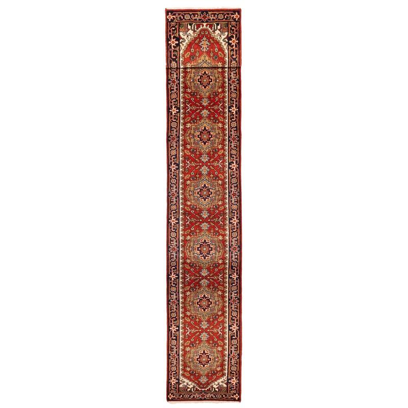 ECARPETGALLERY Hand-knotted Serapi Heritage Light Red Wool Rug - 2'6 x 23'5