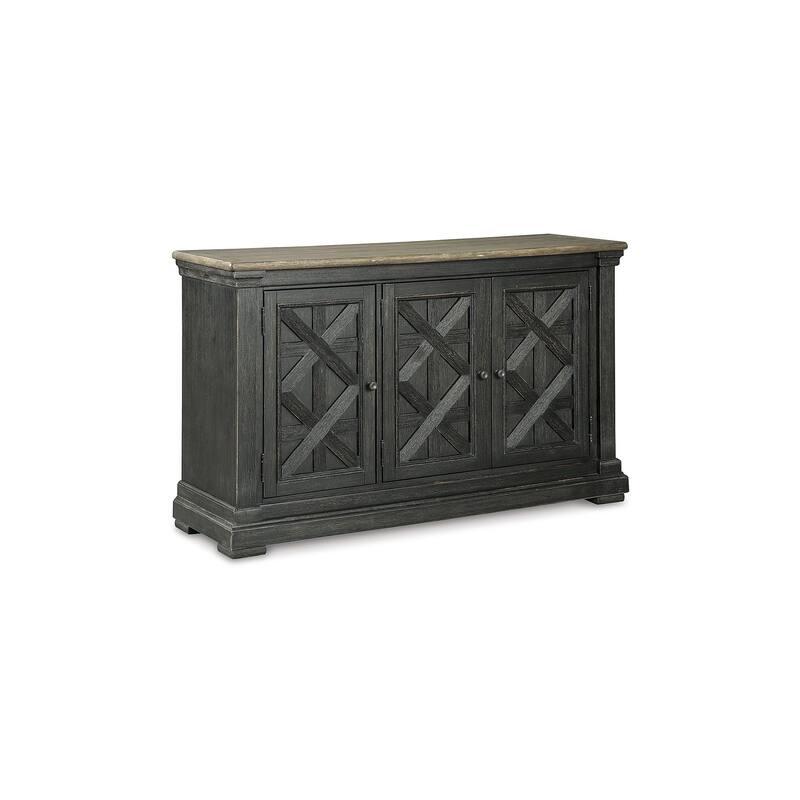 Tyler Creek Lattice Black/Grey Oak Plank Dining Room Server