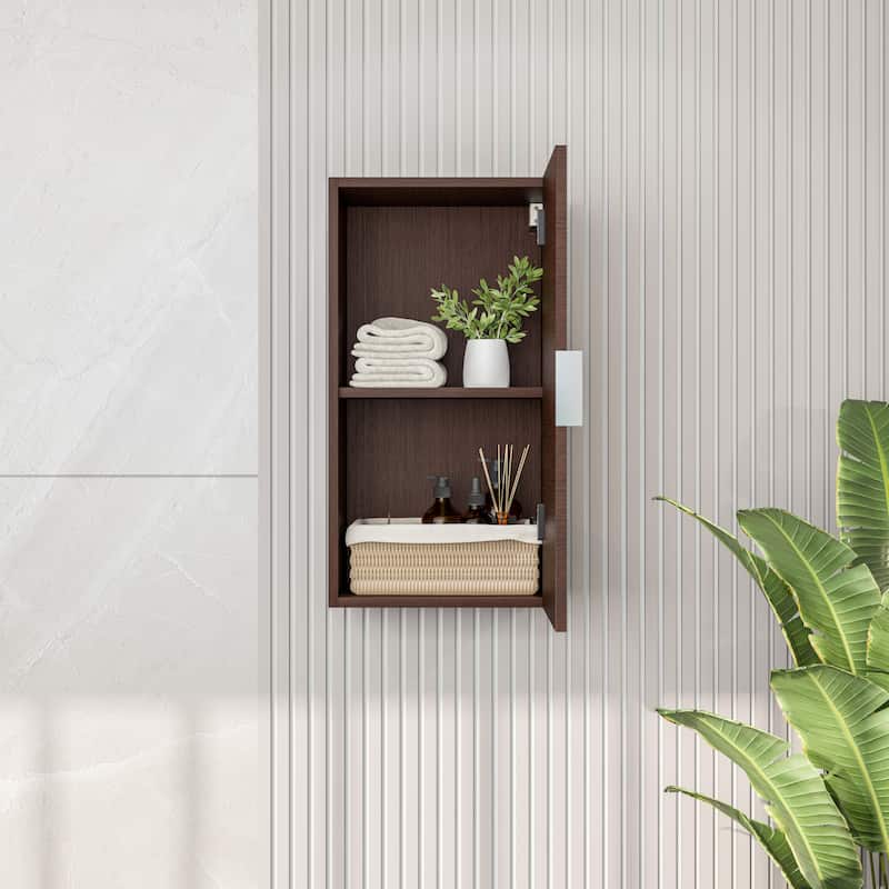 Eviva Galsaky 14"W x 13"D x 27"H Wenge Wall-Mounted Linen Cabinet